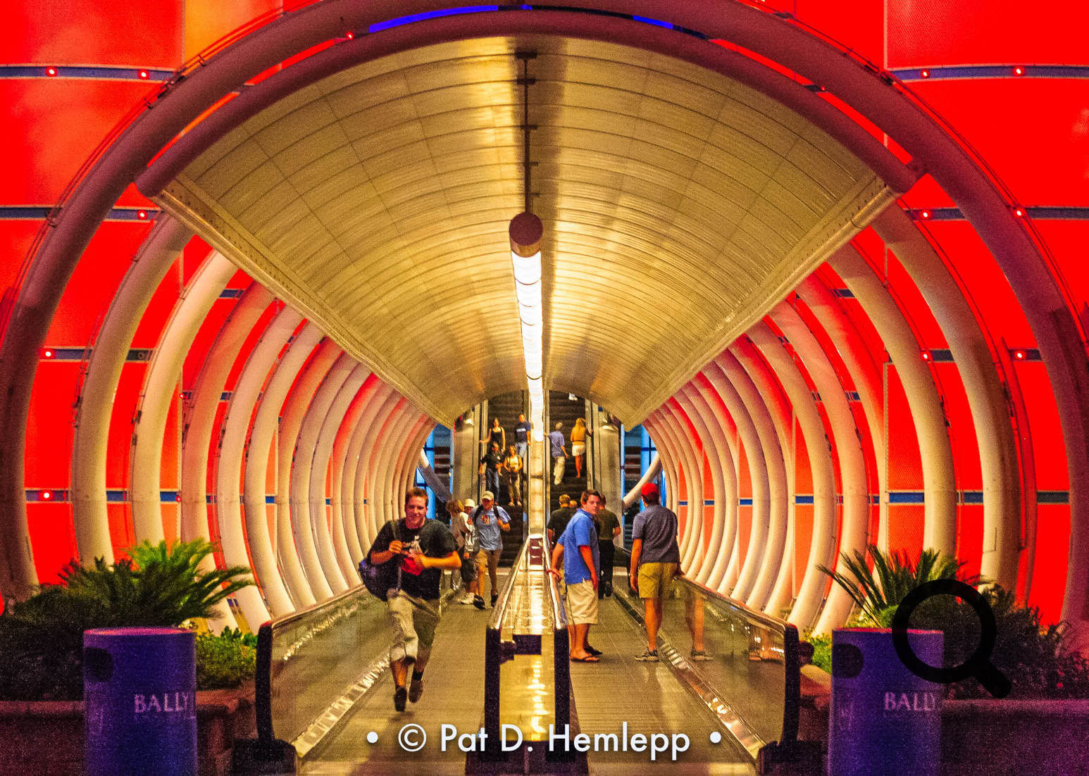 A futuristic-looking entrance to Bally's in Las Vegas, Nev.