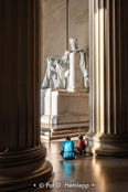 Visitors spend a quiet moment at the Lincoln Memorial, Washington, D.C.