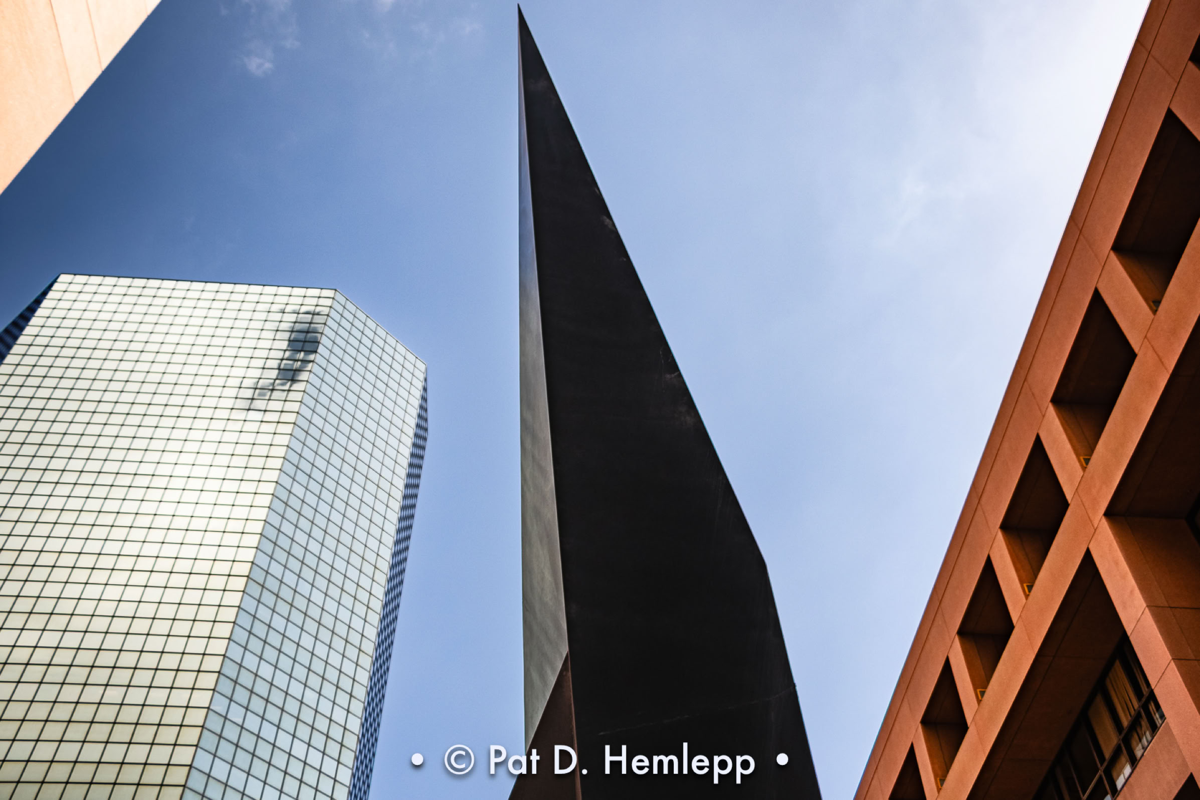 Excalibur, a steel sculpture by Beverly Stoll Pepper, stands outside the Edward J. Schwartz Federal Building in San Diego.